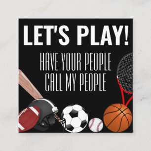 Childs Playdate Sports Square Business Card
