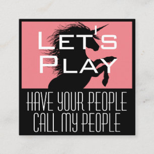 Child's Playdate Unicorn Square Business Card