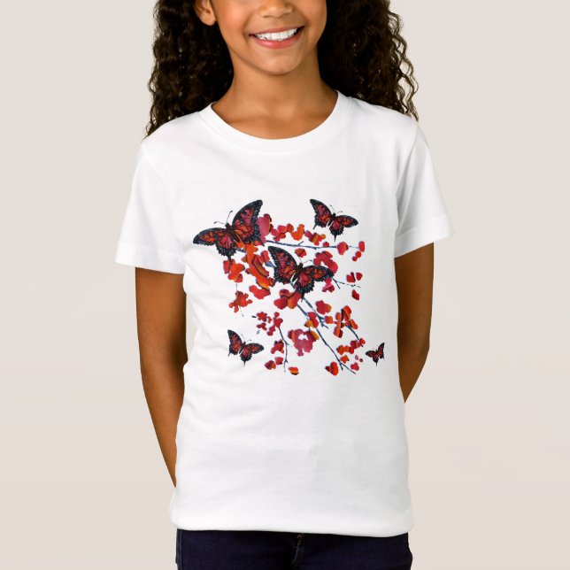 Childs Red Butterfly T-Shirt (Front)