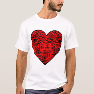 Childs Red Tiger Heart T-Shirt