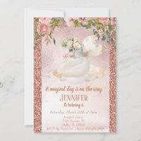 Child's Rose Gold Glitter Pretty Unicorn Pegasus