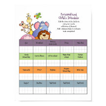 Childs SCHEDULE/TIMETABLE Personalised