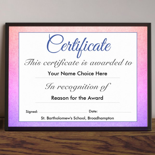Child's School Certificate or Award Poster (Creator Uploaded)