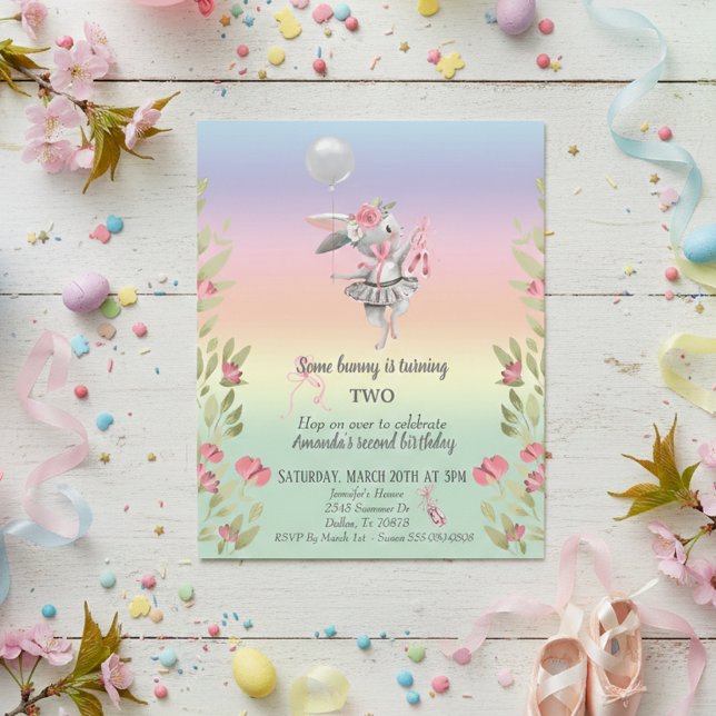 Child's Some Bunny Easter Ballerina Birthday Invit (Creator Uploaded)