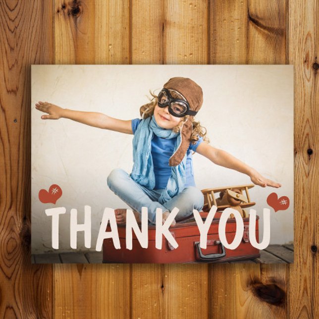 Child's Thank You Hearts Postcard (Creator Uploaded)