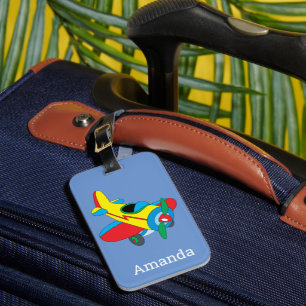 Child's Toy Aeroplane Luggage Tag
