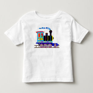 Child's Train with Name Insert Colourful Toddler T-Shirt