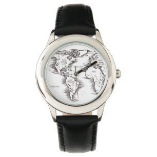 Child's Wrist Watches - Vintage World Map USA