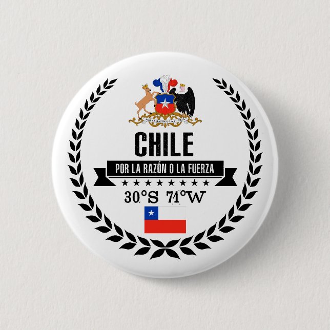 Chile 6 Cm Round Badge (Front)