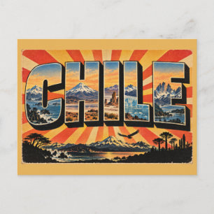 Chile Andes Desert Glaciers Coast Art Postcard