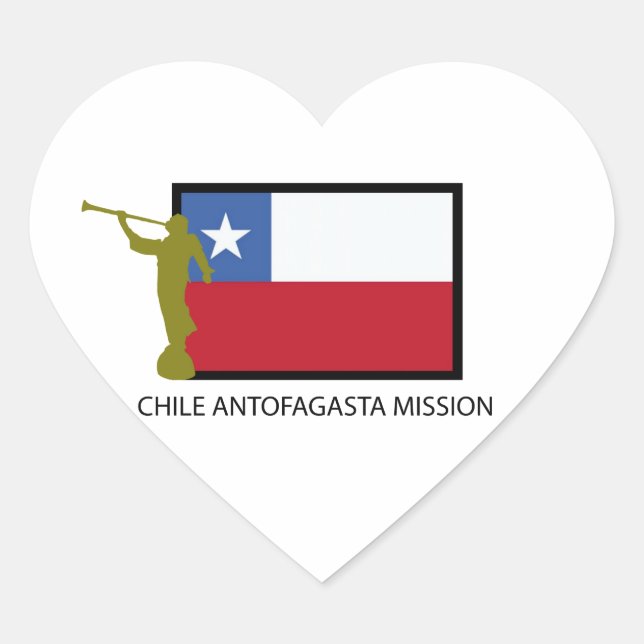 Chile Antofagasta Mission LDS CTR Heart Sticker (Front)