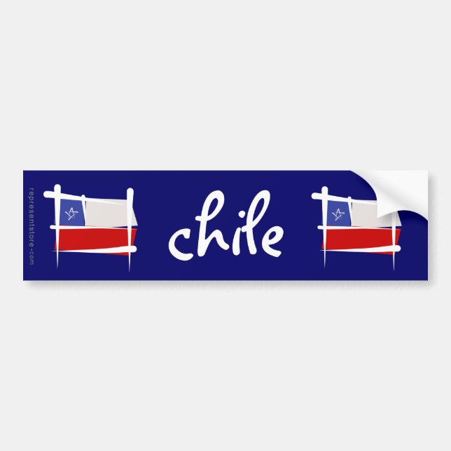 Chile Brush Flag Bumper Sticker (Front)