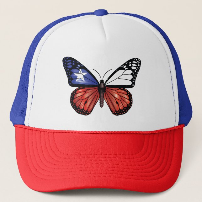 Chile Butterfly Monarque Flag Trucker Hat (Front)