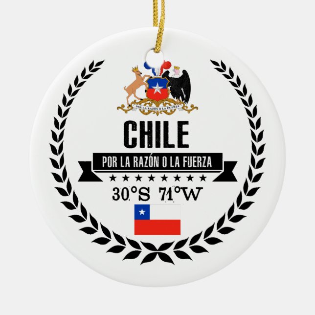 Chile Ceramic Tree Decoration (Front)