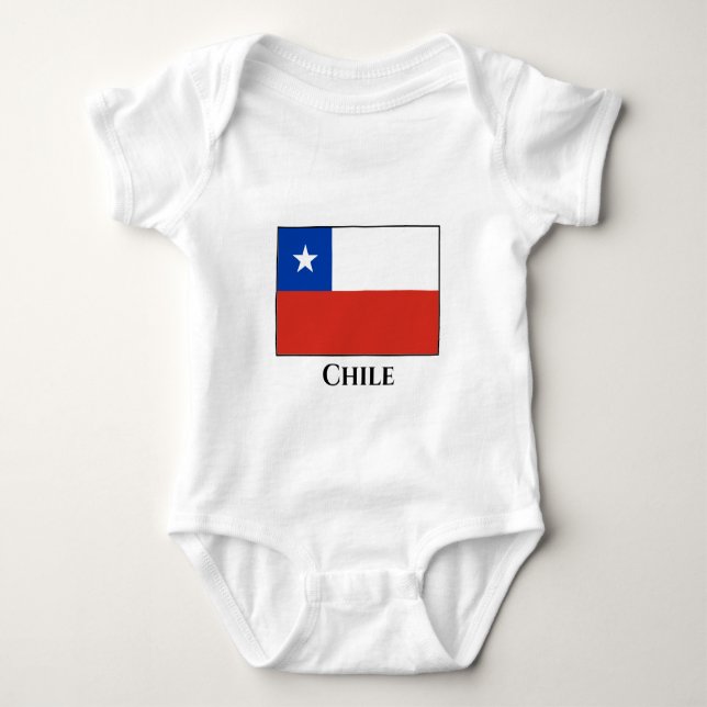 Chile (Chilean) Flag Baby Bodysuit (Front)