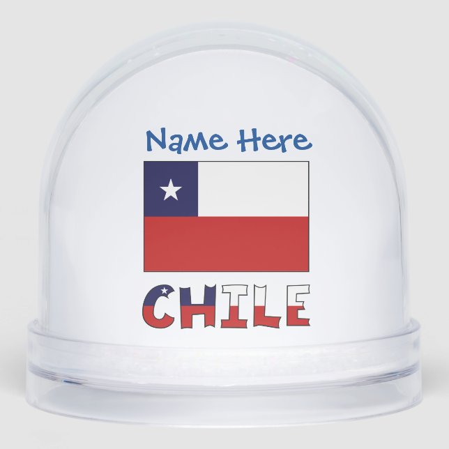 Chile Chilean Flag Blue Personalisation  Snowglobe (Front)