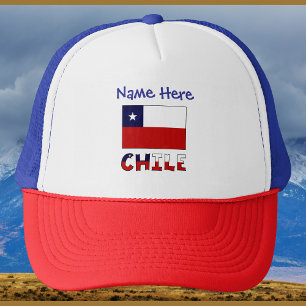 Chile Chilean Flag Blue Personalised  Trucker Hat