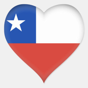 Chile (Chilean) Flag Heart Sticker
