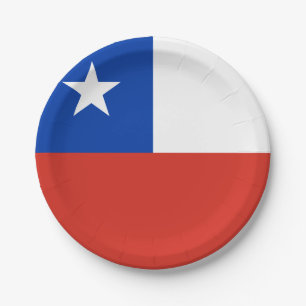 Chile (Chilean) Flag Paper Plate