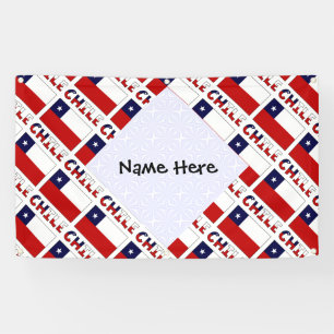 Chile Chilean Flag Tiled Personalised Name Banner