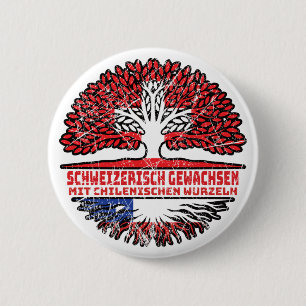 Chile Chilenisch Schweizer Schweiz Baum Wurzel 6 Cm Round Badge