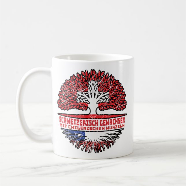 Chile Chilenisch Schweizer Schweiz Baum Wurzel Coffee Mug (Left)