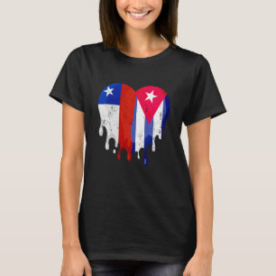 Chile Cuba Flag Heart Citizen Grown Patriot Countr T-Shirt