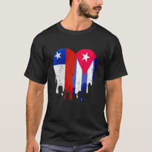 Chile Cuba Flag Heart Citizen Grown Patriot Countr T-Shirt