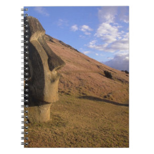 Chile, Easter Island. Hillside with Moai Spiral Notebook