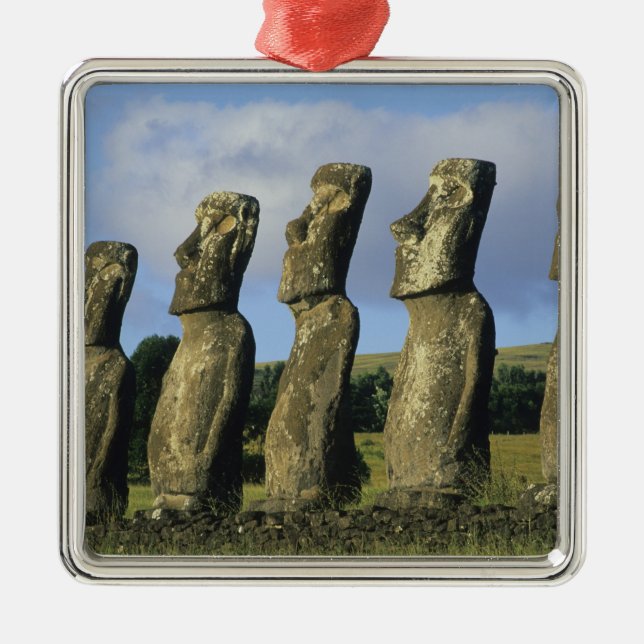 Chile, Easter Island, Rapa Nui, Ahu Akivi Metal Tree Decoration (Front)