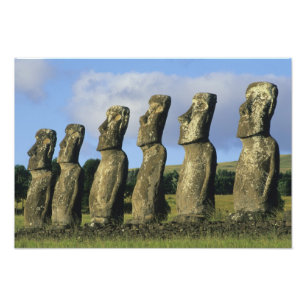 Chile, Easter Island, Rapa Nui, Ahu Akivi Photo Print