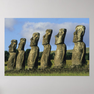 Chile, Easter Island, Rapa Nui, Ahu Akivi Poster