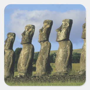 Chile, Easter Island, Rapa Nui, Ahu Akivi Square Sticker