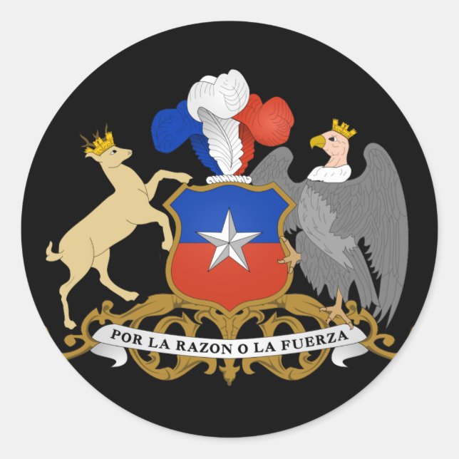 chile emblem classic round sticker (Front)