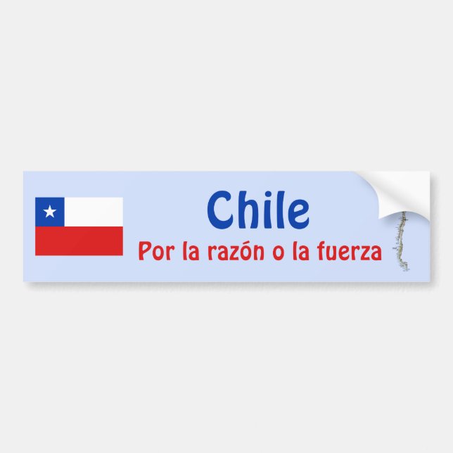 Chile Flag and Map Bumper Sticker (Front)