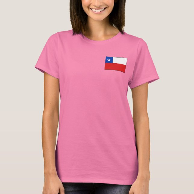 Chile Flag and Map dk T-Shirt (Front)