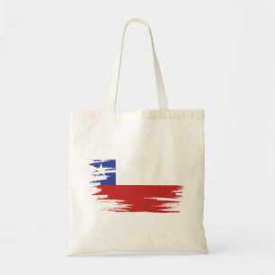 Chile Flag Brush Art Tote Bag