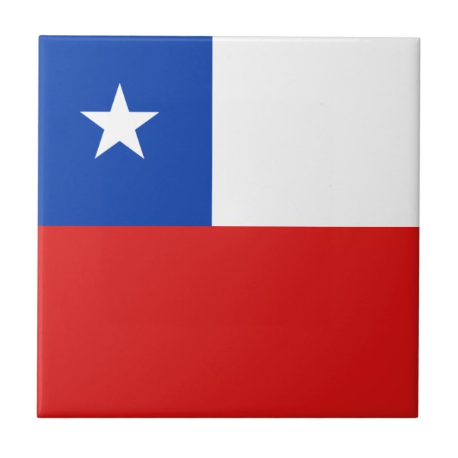 Chile Flag Ceramic Tile (Front)