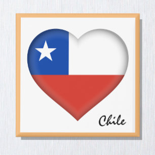 Chile flag & Chilean Heart travel, holiday /sports Magnet