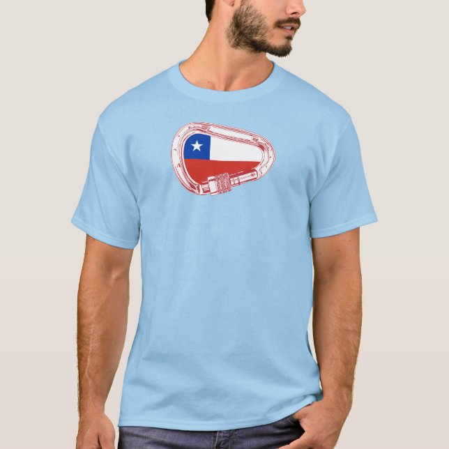 Chile Flag Climbing Carabiner T-Shirt (Front)