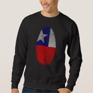 Chile Flag Fingerprint It Is In My Dna  For Chilea Sweatshirt