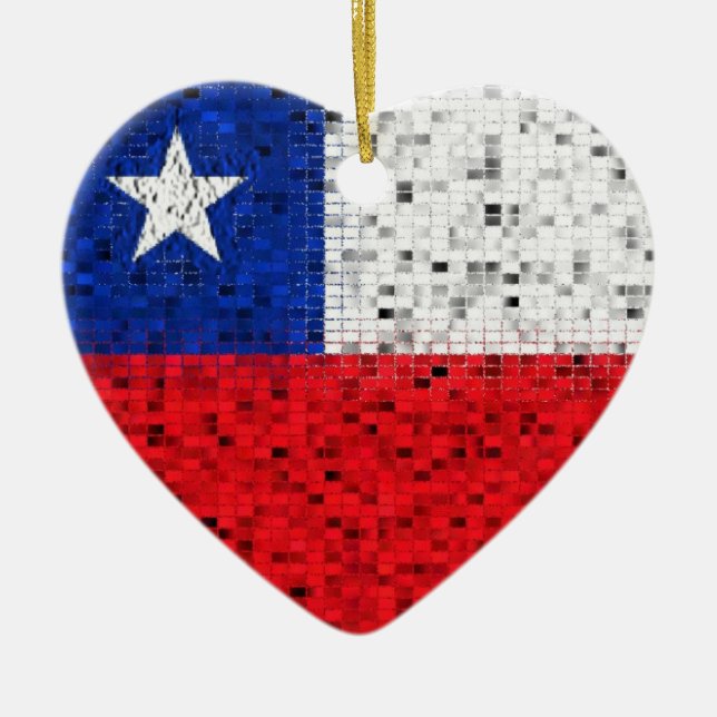 Chile Flag glitter ornament (Front)