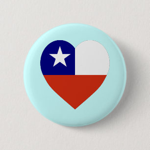 Chile Flag Heart 6 Cm Round Badge