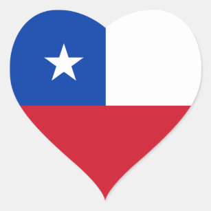 Chile Flag Heart Sticker