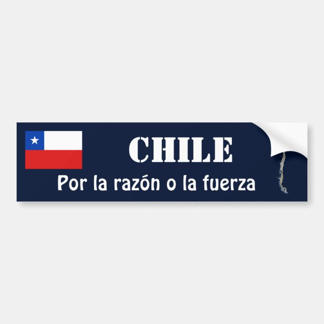 Chile Flag + Map Bumper Sticker (Front)