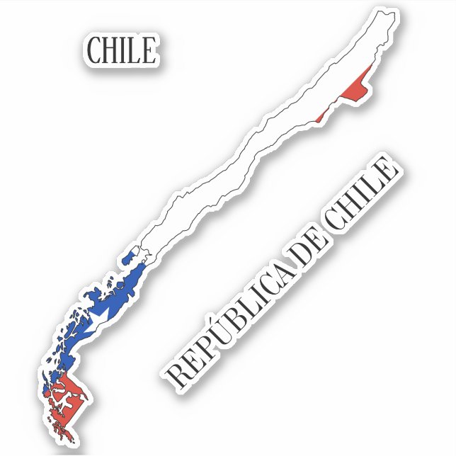 Chile Flag Map Sticker (Front)