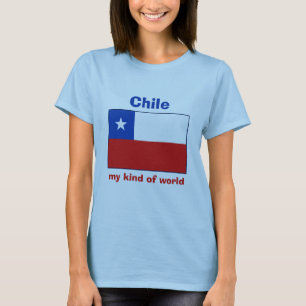 Chile Flag + Map + Text T-Shirt