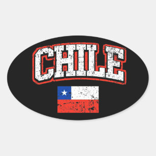 Chile Flag Oval Sticker