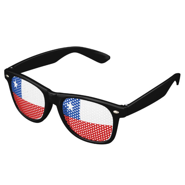 Chile Flag Retro Sunglasses (Angled)