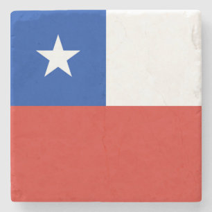 Chile flag stone coaster